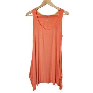 Soft surroundings FLAWED Orange Tunic Ribbed Tank Top Size Small